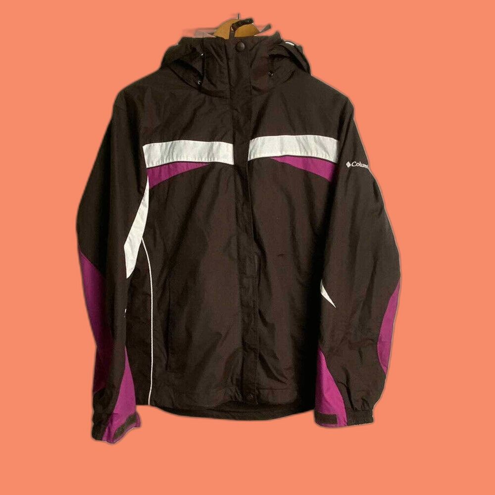 Columbia Women's Brown Pink Core Interchange Hooded Parka Jacket Medium